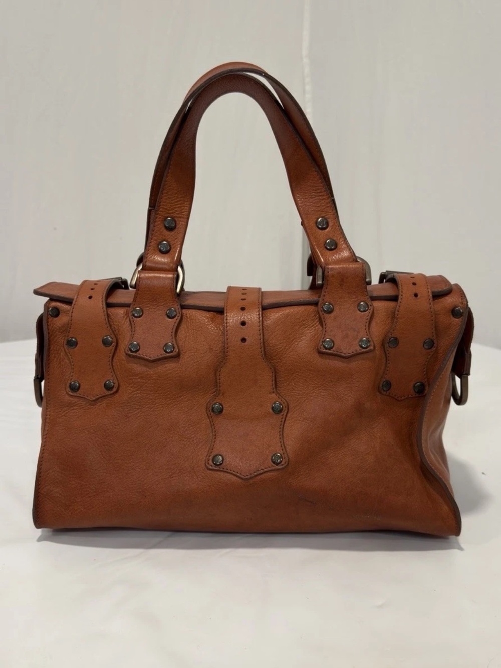 Mulberry Cognac Leather Buckled Satchel - Picture 2 of 15